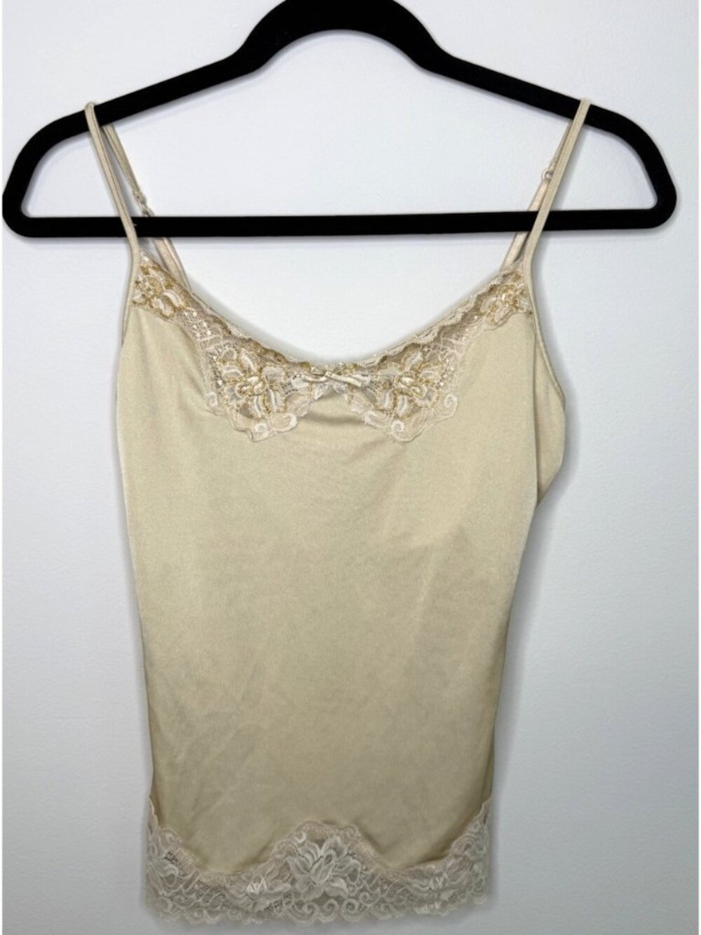 Vintage Y2K Cami Tank Top Shirt Lace Strappy Fitted Baby Streetwear